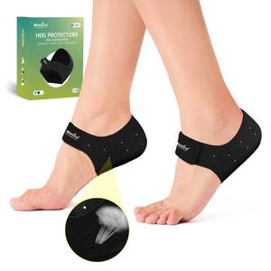 lot 2321 image: Welnove Gel Heel Protector Cups, Inserts Pads for Women Men, Plantar Fasciitis, Heels Spur, Achilles Tendonitis Dry Cracked Heel Support Cushion Black, Fit Best in Roomy Shoes (W 4.5-9  M5-8)