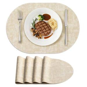 lot 2325 image: homing Heat Resistant Oval Placemats Set of 4, Beige