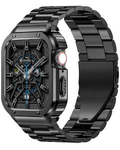 lot 2331 image: MioHHR Stainless Steel Band and Case Compatible with Apple Watch Band 45mm