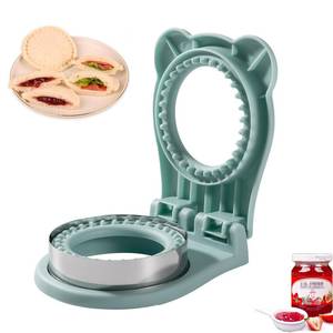 lot 2332 image: CHICHAUS Uncrustable Sandwich Maker, Sandwich Pocket Circle Shape Cutter & Sealer for Kids Breakfast and Lunchboxes, Light Blue, 3.7Inch