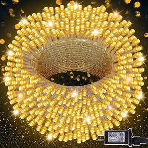lot 2354 image: LJLNION 300 LED String Lights Outdoor Indoor, Extra Long 98.5FT Christmas Lights, 8 Lighting Modes, Plug in Waterproof Fairy Lights for Wedding Party Bedroom Decorations (Warm White)