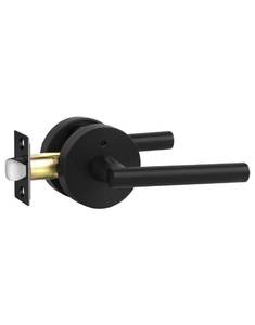 lot 2376 image: Lethato Matte Black Lever Door Handles Interior Privacy Door Lock 1 Pack