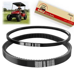 lot 2412 image: ROYKAW EZGO TXT Gas Drive Belt & Starter Belts Kit for EZGO 4 Cycle Gas Golf Cart TXT Cushman Express Marathon Medalist ST Vehicles Terrain 1994-2013, OEM # 72054G01, 72024G01, 72025G01, 26414G01