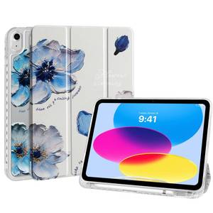 lot 2423 image: Fycyko Trifold Stand Case for iPad Air 11 Inch M4M3M2 (8th 20267th 20256th 2024), iPad Air 10.9 Inch 5th4th Gen. (20222020), Cute Blue Flower Print Aesthetic Pattern Design-Blue Flower