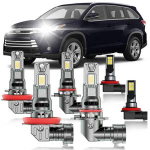 lot 2425 image: HUOKEDS for Toyota Highlander 2014-2018 Fog Lights Bulbs Combo, 6pcs Super Bright White High Low Multi Beam and Fog Lights Blubs Package, 11 Size as Stock Bulbs, Plug and Play
