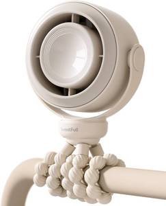 lot 2427 image: SWEETFULL Portable Stroller Fan, Pinch-Proof Baby Fan - Cream