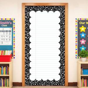 lot 2443 image: Back to School Classroom Door Cover 71 x 35 in Welcome Back Door Cover Banner First Day of School Hanging Backdrop Decoration for Classroom Wall Doorway Porch Sign Decor(1 Pcs,Composition)