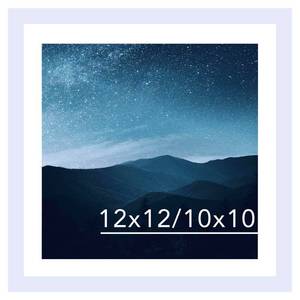 lot 2444 image: JCJMY 12x12 Picture Frame with 10x10 Mat for 30 x 30cm Diamond Art Painting, Display Photo 12 x 12 Without Mat, Wall Hanging Large Frame with Plexiglass, White