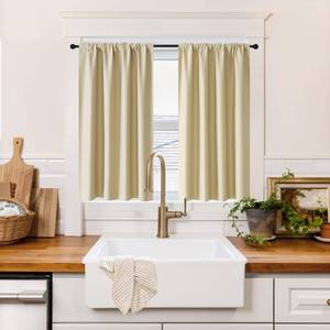 lot 2446 image: RYB HOME 100% Blackout Short Curtains for Small Window, Thermal Insulated
