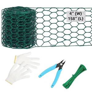 lot 2452 image: Chicken Wire for Floral Arrangements - Heavy Duty Galvanized Hexagonal Wire Netting for Garden, Floral Arrangements, Crafts, 4 inch(H) x 158 Inch(L), with Gloves, Cable tie, Plier