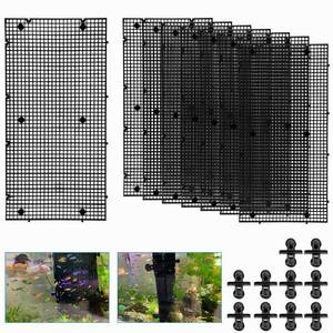 lot 2455 image: 8pcs Fish Tank Divider with 10 pcs Suction Cups DIY Adjustable Aquarium Divider Filter Bottom Fish Tank Isolation Board Egg Crate