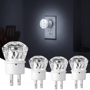 lot 2484 image: GODUORA 4 Pack Crystal Diamond Night Light,Plug-in Wall LED Nightlights