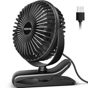 lot 2486 image: HONYIN 720° Rotation Small Desk, Hang & Clip on Fan by USB Plug In