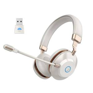 lot 2490 image: Wireless Headset with Mic for Work, Bluetooth Headset with Noise Cancelling Microphone, On Ear Wireless Headphones with USB Dongle & Mute Function for Work from Home Computer Office Teams Call Center