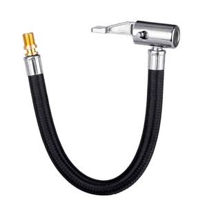 lot 2496 image: LUMITECO Locking Tire Chuck with Rubber Hose and Standard Tire Valve Fine Thread, Tire Inflator Pump Hose Adapter for Twist On Convert to Lock On Connection