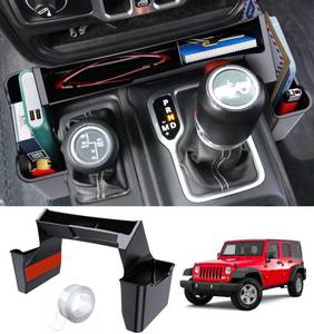 lot 7257 image: Eamplest Gear Shift Center Console Organizer Box for Jeep Wrangler JLJLU