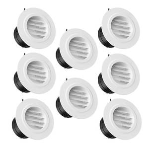 lot 7269 image: HG Power 3 Inch Soffit Vents with Built-in Screen Mesh, ABS Fixed Louvered Round Vent Cover for Under Eave, Inline Duct, Dryer Vent, HVAC Ventilation, Attic & Home Venting��8 Pack White��75mm