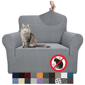 lot 7284 image: YEMYHOM Couch Cover Latest Jacquard Design High Stretch Sofa Chair Covers for Living Room, Pet Dog Cat Proof Armchair Slipcover Non Slip Magic Elastic Furniture Protector (Chair, Light Gray)