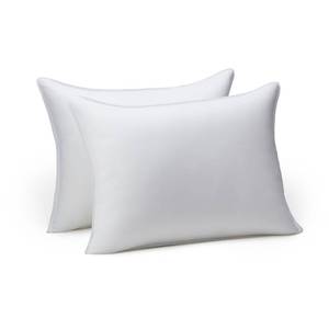 lot 7297 image: Amazon Basics Down Alternative Pillows for Stomach and Back Sleepers, Soft Density, Standard Size 26 x 20, White, 2-Pack