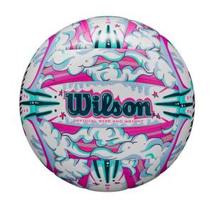 lot 7306 image: WILSON Graffiti Peace Volleyball - WhitePurple