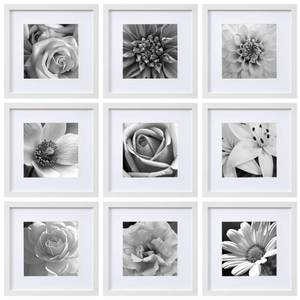 lot 7315 image: eletecpro Picture Frames Set of 9, 12x12 in, Acrylic Cover, White
