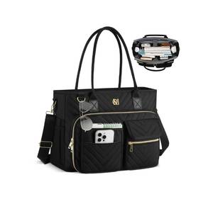 lot 7323 image: Teacher Tote Bag for Women,Work Bag with 15.6 inch Laptop Compartment,Nurse Bag with Shoulder Strap,Large Computer Handbag Purse for Business,Daily,Travel,College Gift