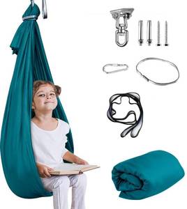 lot 7326 image: Aokitec Sensory Swing for Kids & Adult, Indoor Outdoor Cuddle Hammock Chair