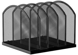 lot 7327 image: Gawerk 5-Section Vertical Desktop Organizer, 5-Section Mesh File Folder Stand Sorter for Office Home Classroom Organization