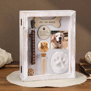 lot 7328 image: Colingmill Pet Memorial Shadow Box Kit for Dog Cat, Retro, 6.8 x 8.8 Inch