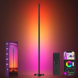 lot 7337 image: Giant Home RGBICW Corner Floor Lamp, Smart LED Floor Lamp for Ambient Lighting with 16 Million Colors, App & Remote Control, 68 Scene Modes, Music Sync, Adjustable Warm White for Bedroom Living Room