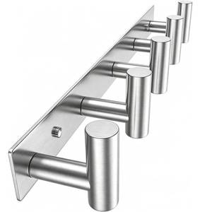 lot 7339 image: VINHOLD Wall Mounted Coat Rack-5 Hooks, Heavy Duty Stainless Steel Wall Hooks for Towel Coat Bag, Hat Rack Coat Hanger Coat Hooks Towel Racks for Bathroom Entryway Kitchen Hotel (Silvery, 1 Pack)