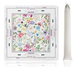 lot 8077 image: Mahjong Mat (33x33) - Non-Slip Noise Reduction Gaming Mat for American Mahjong - Flower-Carnation-12