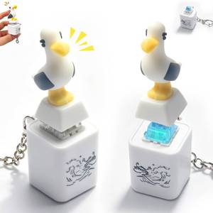 lot 8090 image: 2Pcs Seagull Mine Button Keychain Click Fidget Desk Toy