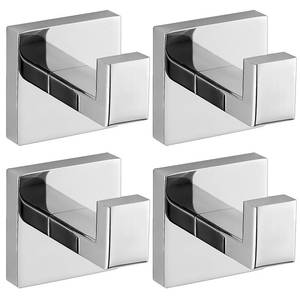 lot 8091 image: warlve Chrome Polished Towel Hooks for Bathrooms, Heavy Duty Wall Mounted Stainless Steel Modern Hook, 4 Pack �� Ideal for Hanging Towels, Robes, Coats, in Kitchen, Bedroom, Bathroom, or Hotel