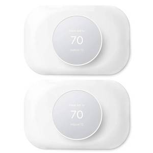 lot 8095 image: Compatible with Google Thermostat 2020 Wall Plate Cover - Petrichor Nest Thermostat Trim Kit, Made for Google Nest Thermostat 2020, Cover Imperfections Easy to Install - White��2 Pack��