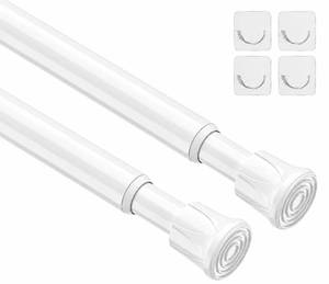 lot 8104 image: 28-48 In Tension Curtain Rod No Drill Adjustable Spring Loaded Curtain Rods