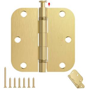 lot 8106 image: AmzGod 3 Pack Ball Bearing Gold Door Hinges