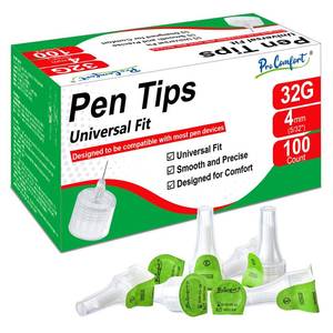 lot 8110 image: Universal Fit Pen Tip 32G x 4mm(532) with a Wide Compatibility Thin-Wall Comfortable Design 100 PCS Pen Tips