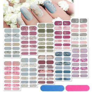 lot 8113 image: Maitys 140 Pcs Vinyl Full Nail Wraps Stickers, Glitter Classic Style