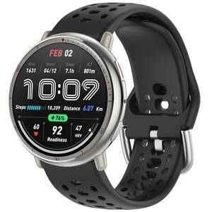 lot 8122 image: Nacorulu Compatible with Amazfit Active 2 Bands, 20mm Width Silicone Replacement Strap for Amazfit ActiveActive 2SGTS 4 miniGTR MiniBip 3 Pro Smartwatch (Black)