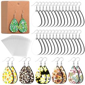 lot 8132 image: Palksky 50pcs Sublimation Blanks Products - Sublimation Earring Blanks with Earring Hooks and Jump Rings for Halloween Christmas Women Girls DIY Earring Project Sublimation Accessories