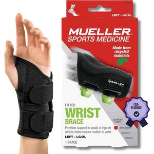 lot 8147 image: Mueller Green Fitted Wrist Brace, Left, LGXL
