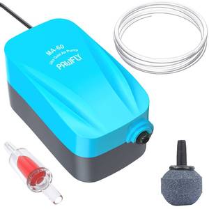 lot 8152 image: Pawfly Aquarium 15-40 GPH Compact Air Pump Quiet Oxygen Aerator Pump with Air StoneNano Bio Sponge Filter Airline Tubing and Check Valve Accessories for 3-20 Gallon Buckets and Fish Tanks