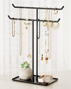 lot 8166 image: bussdis Necklace Holder Stand,Metal Jewelry Organizer for Home Decor,Black