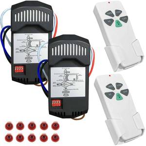 lot 8191 image: 2 Pack Universal Ceiling Fan Remote Control Kits with Light Dimmer 3 Speed Fan Controller Receiver Lamp Dim Remote Replacement for Hampton BayHunterHarbor BreezeWestinghouseHoneywell & More