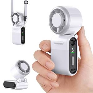 lot 8224 image: iFunSky Mini Portable Handheld Turbo Fan �� Small but Mighty, Whisper-Quiet, Long-Lasting, 5-Speed High-Velocity Rechargeable battery Fan, Personal Fan for Outdoor, Travel, Gifts for Women & Men(White)