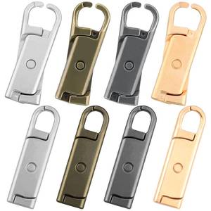 lot 8231 image: Zipper Pull Replacement, 8 Pcs Metal Zipper Pull Tab Repair Kits for Luggage, Jackets, Purse, Backpack, Coat, Suitcase, Boot(Silver, Bronze, Gold, Gun BlackLarge)