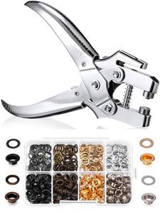 lot 8239 image: Grommet Tool Kit Eyelet Plier, Gold, Silver, Grey, Copper, 316 Inch
