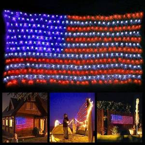 lot 8259 image: MZD8391 American Flag Lights, 420 LED Lighted Flag Light,Waterproof Outdoor
