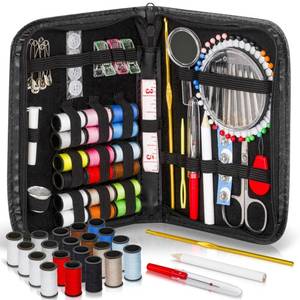 lot 8260 image: 142-Piece Travel Sewing Kit for Adults & Kids, Small Needle & Thread Kit